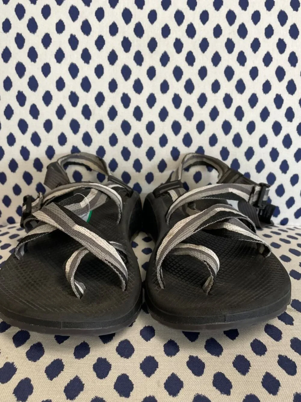 Mens Gray Stripe Chaco Sandals Size 9